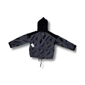NWT Natori Interlocked Hooded Jacket in Black/White Size M